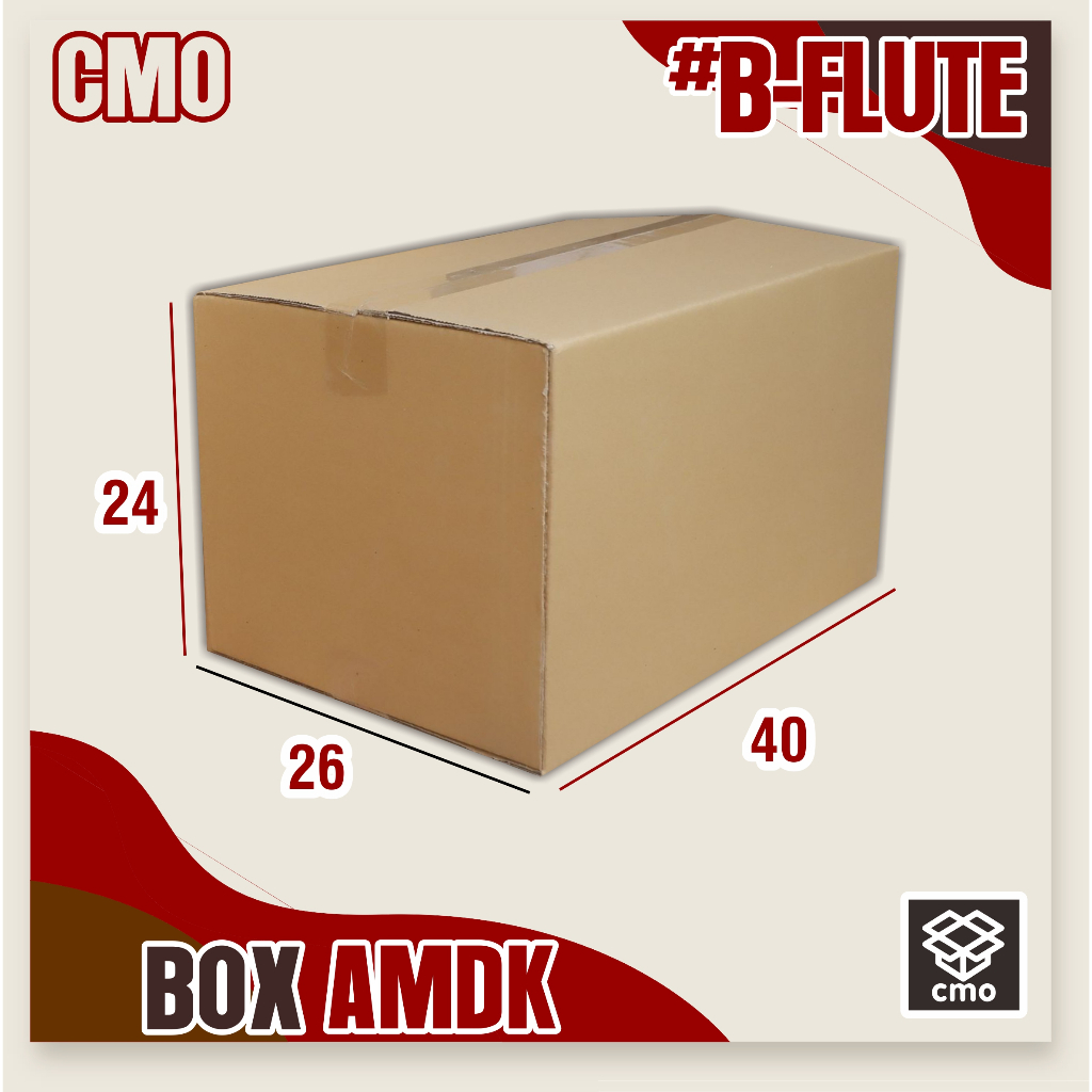 

Custom Sablon box amdk coklat 600ml | 40x26x24 cm100pcs + SABLON 1 WARNA