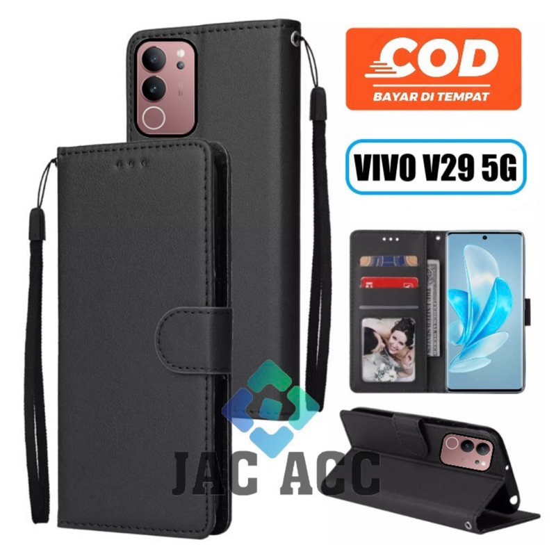 FLIP CASE HP PREMIUM UNTUK VIVO V29 5G LEATHER FLIP CASE PREMIUM UNTUK VIVO V29 5G