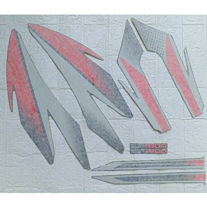 Striping lis body Honda GL pro neotech 1996 hawk145 merah silver laminasi kertas