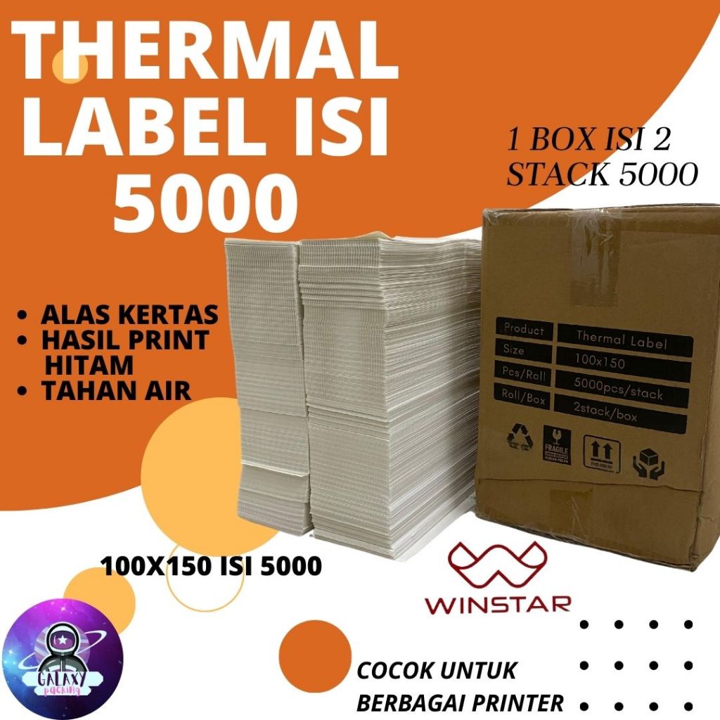 

Kertas Thermal Label Lipat 100x150 isi 5000pcs Merk WINSTAR (lima ribu lembar)