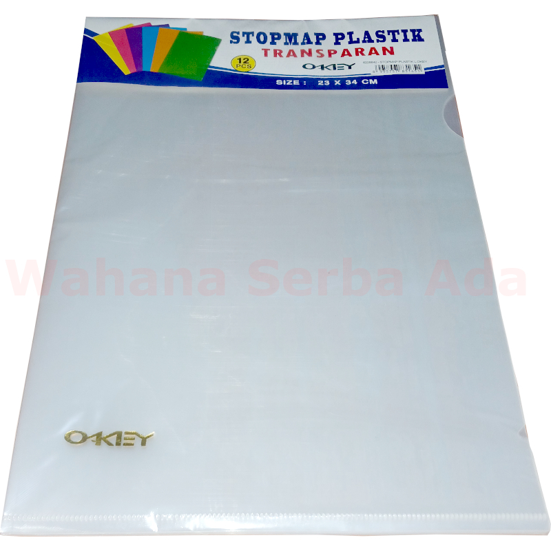 

Map L Folio F4 OKEY Clear Sleeve Plastik Transparan - 12 pcs