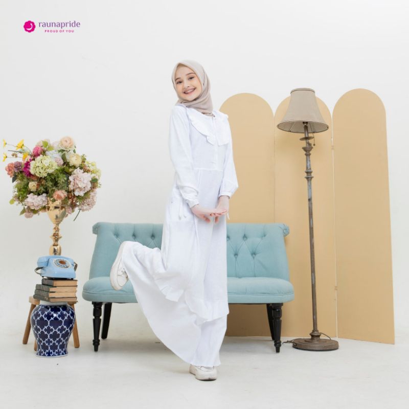 BAJU GAMIS REMAJA WANITA RGR 25 PUTIH BY RAUNAPRIDE