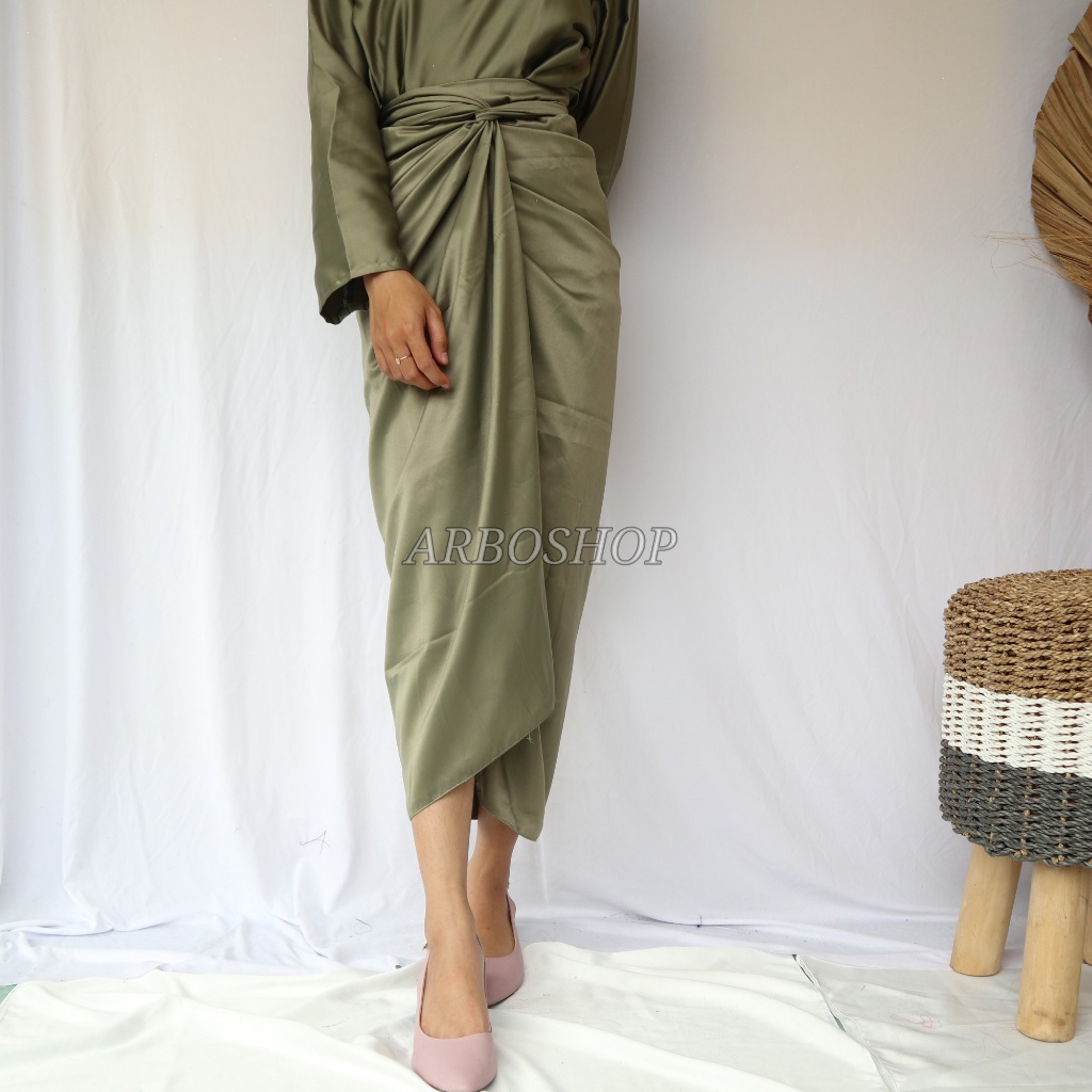 ARBO SHOP Rok lilit  polos wrap skirt / rok lilit satin MUAT JUMBO polos / rok lilit polos instan / 