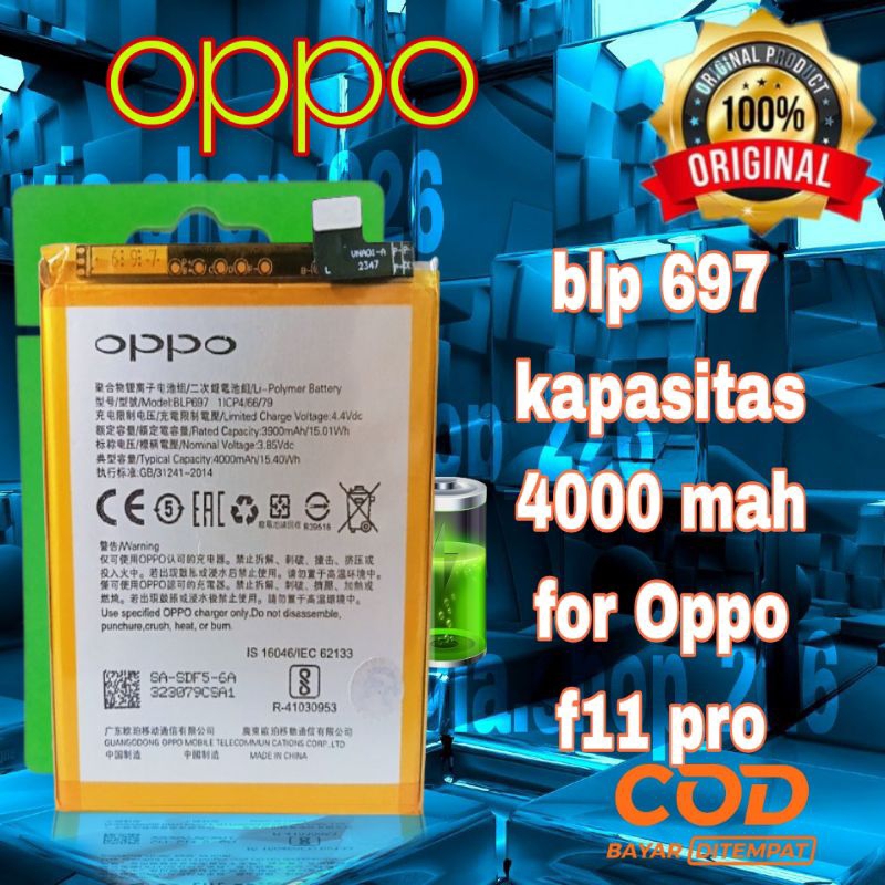 blp 697 baterai Oppo f11 pro batre original opo f11pro 4000 mah ORI batu hp