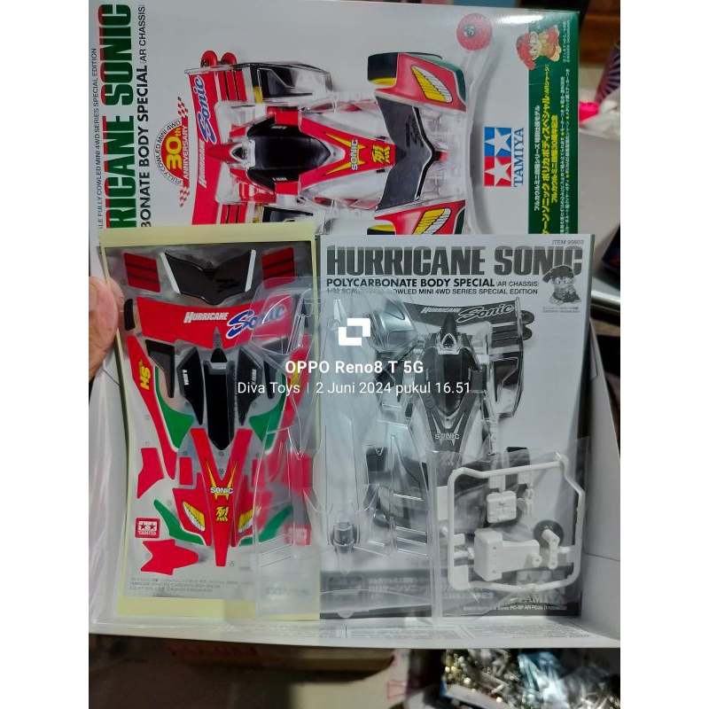 body Tamiya 95603 Body Hurricane Huricane Sonic Polycarbonate Body Special 30Th Anniversary Fully Co