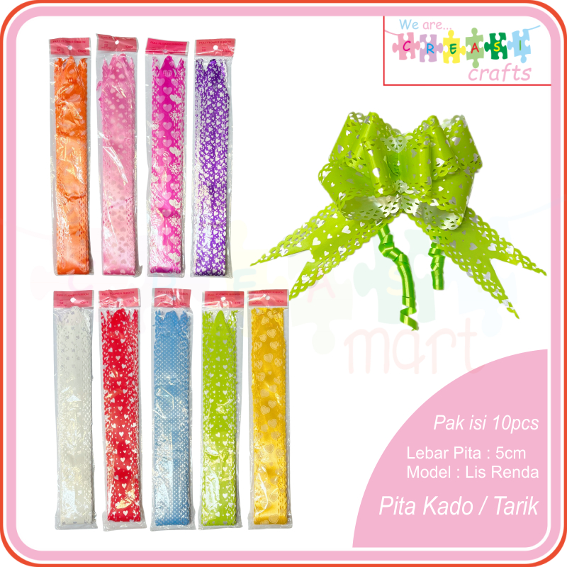 

Pita Tarik / Kado Lebar 5cm Pak isi 10pcs Tersedia Banyak Warna