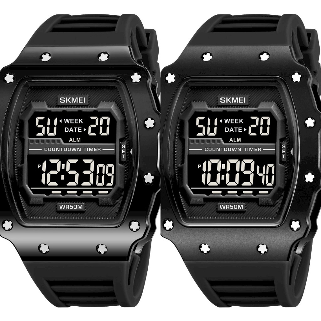 PENGIRIMAN INSTANT - Jam tangan pria digital skmei 2296 RM rubber original