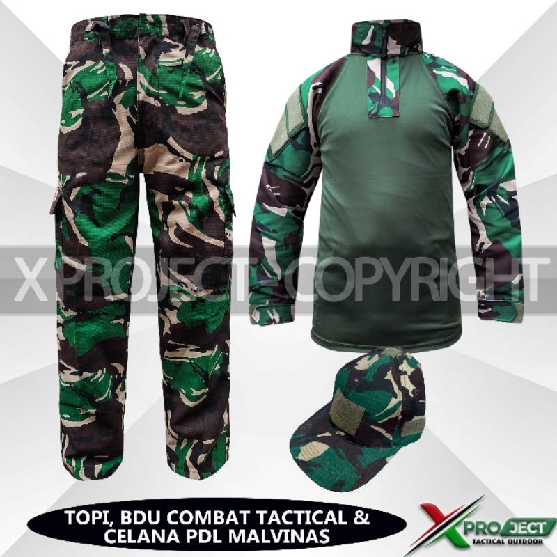 1 SET SET SETELAN KAOS BDU TACTICAL COMBAT TOPI TACTICAL CELANA LORENG PDL CARGO