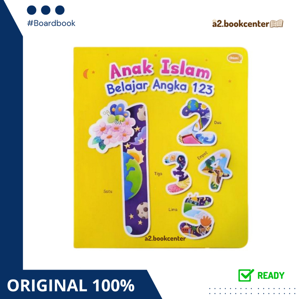 

[ABC] READY Boardbook Anak Islam Belajar Angka 123 Ahlan Wipe Clean BoardBook