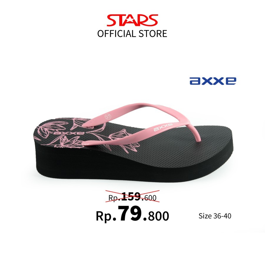 AXXE Sandal Jepit Wedges Wanita Jessie Pink SIZE 38-40