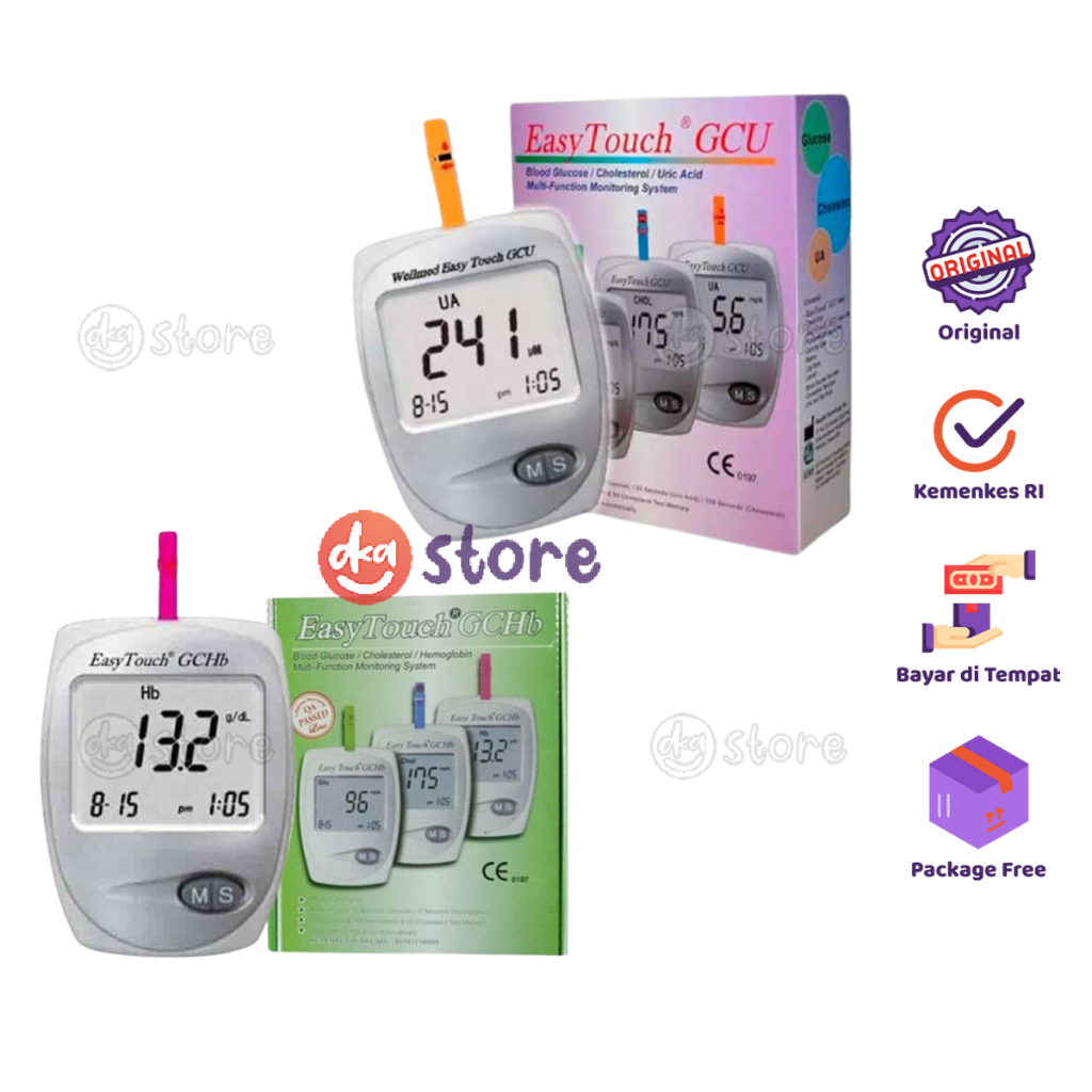 GCU GCHB EasyTouch Multicheck Cek Gula Darah Kolesterol Asam Urat Hemoglobin 3in1 / Easy Touch Alat 