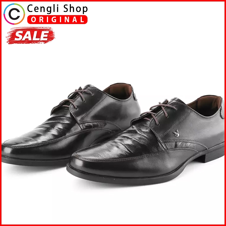 PLAYBOY SEPATU PANTOFEL PRIA ORIGINAL FORMAL KULIT ASLI ORI COKLAT TUA DARK BROWN PL19
