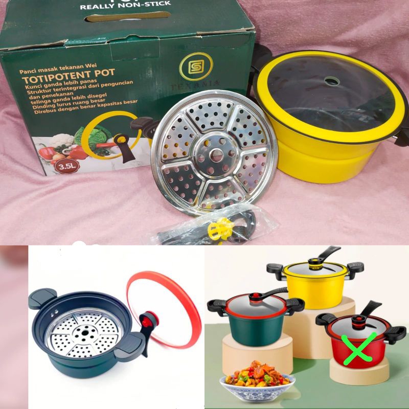 Panci Presto Steamer Totipotent Pot 22CM Texania / SQRS 3.5L