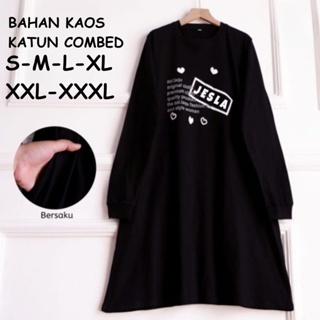 Tunik Kaos Jumbo Terbaru Oliv Tunik BO S M L XL XXL XXXL LD 90-130 CM Bahan Kaos Katun Combed Aplika