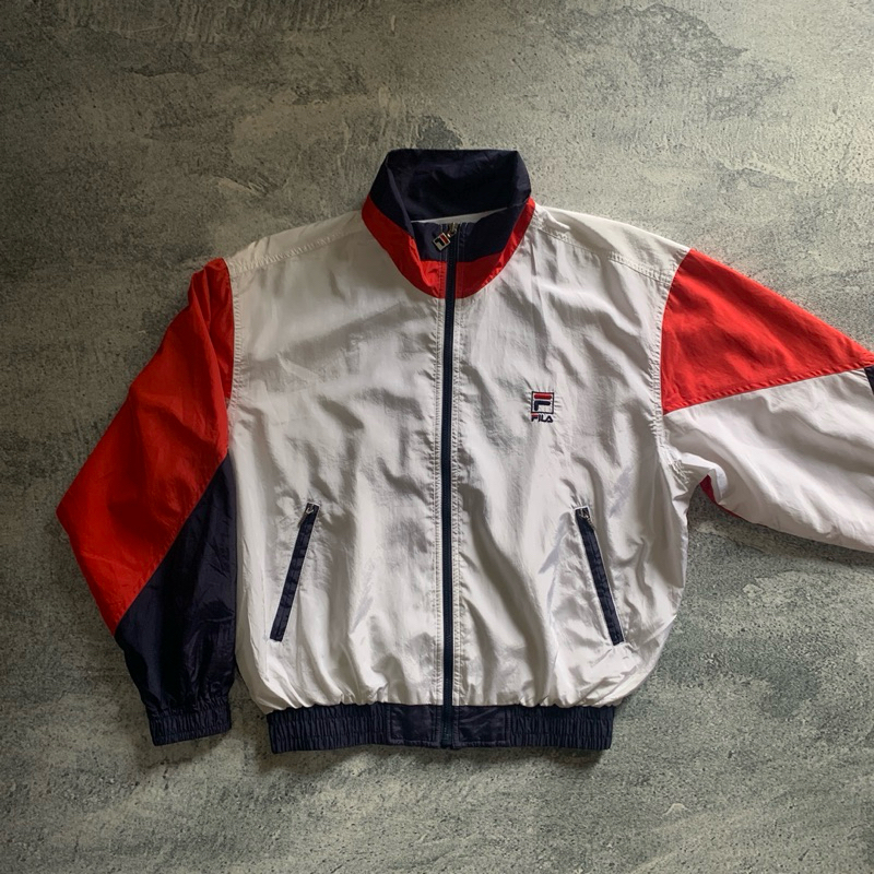 jaket vintage pria filla collorblock windbreaker jacket