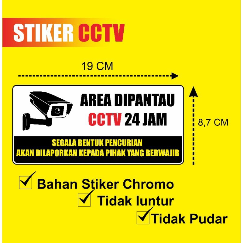 

Stiker CCTV latar Putih 19 x 8 cm