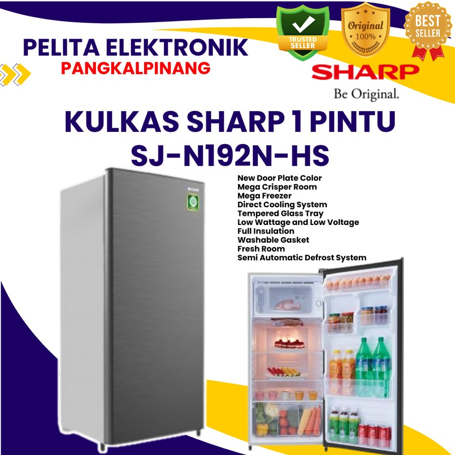 SHARP Kulkas 1 Pintu SJ-N192N-HS [DARK SILVER]