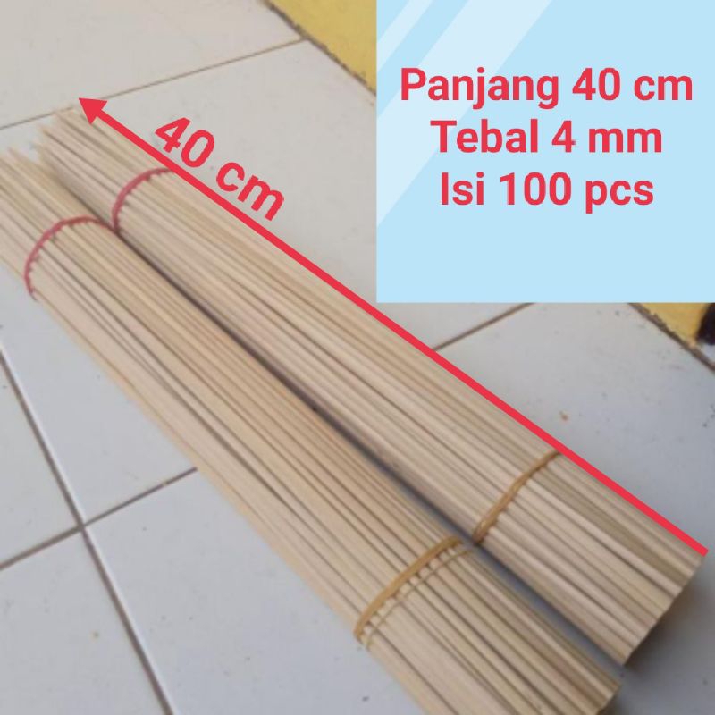 Tusuk Sate/Tusuk kentang spiral isi 100pcs 40cm