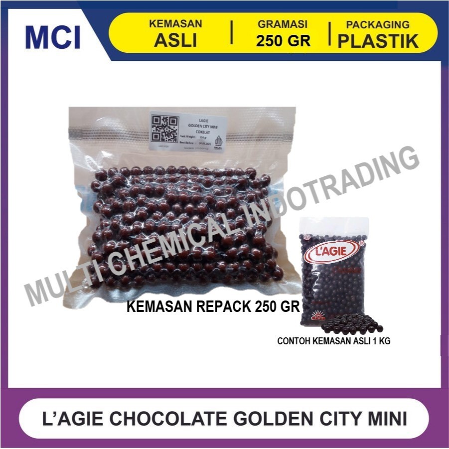 

(KEMASAN VAKUM) LAGIE GOLDEN CITY MINI COKELAT - REPACK 250 GR