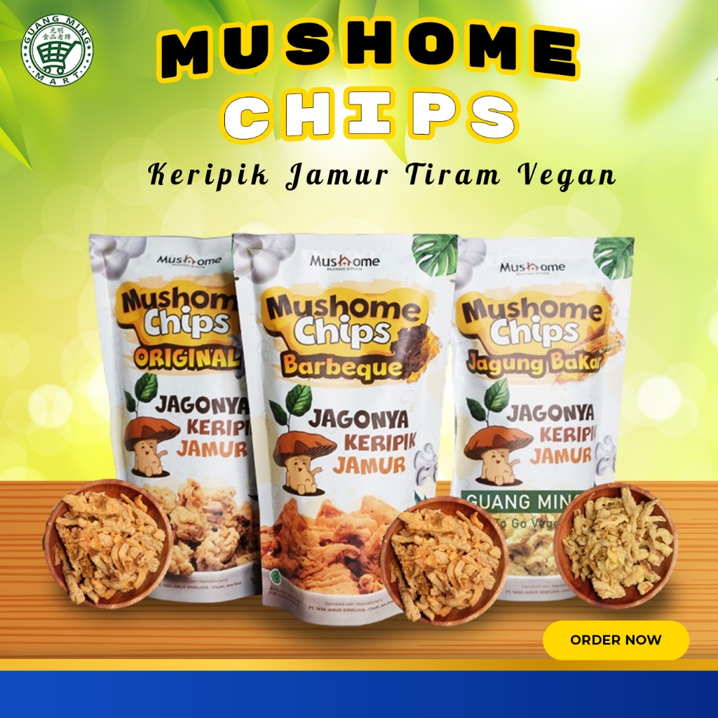 

Mushome Chips Keripik Jamur Tiram Vegan Vegetarian Friendly