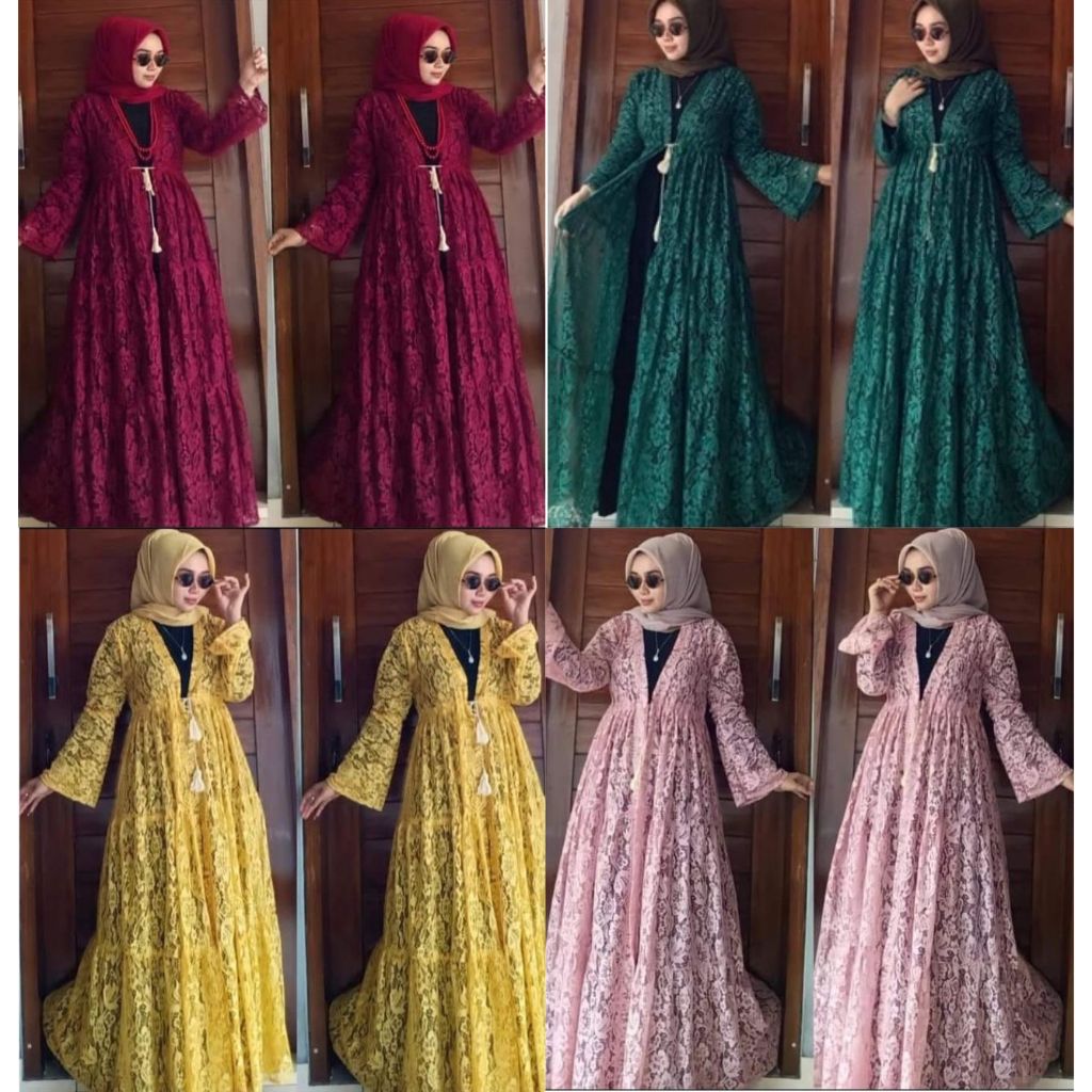 Mayo Fashion Dress Outer Brukat /Brukat Gliter/Outer Brukat Panjang /Outer Dress Wanita Kekinian