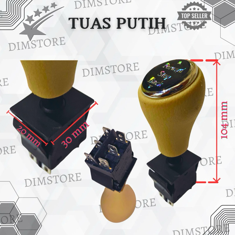 COD TUAS PERSENELING MOBIL DAN MOTOR MAINAN AKI 6-12V SWITCH SAKLAR MAJU MUNDUR TUAS PERSENELING MOB