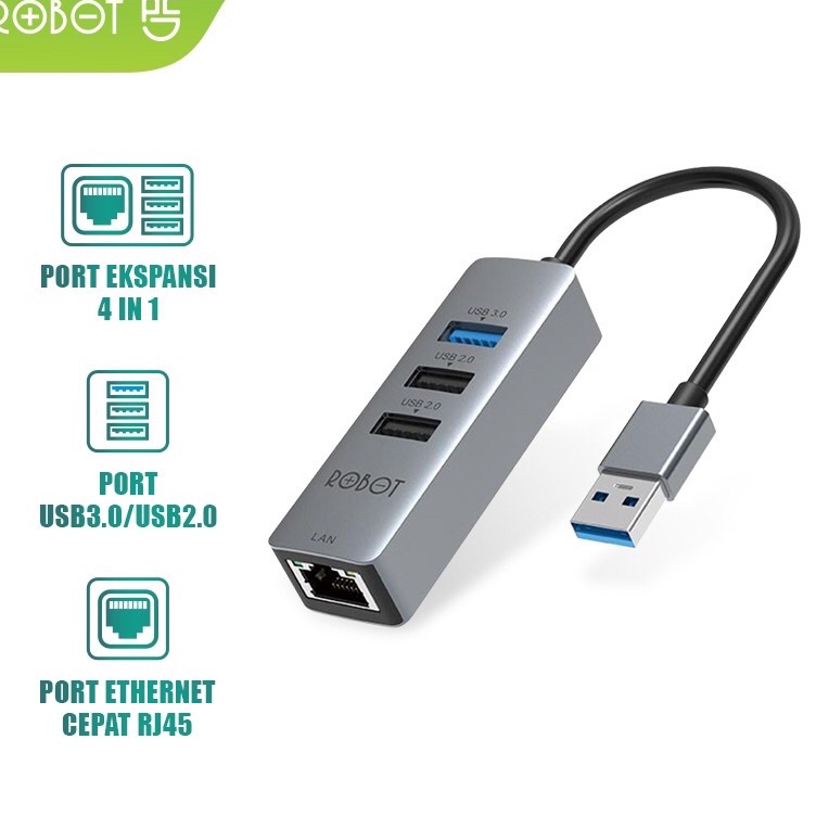 KODE B37V ROBOT HEA1 4 in 1 USB Hub 3  2 with 1  1 Mbps LAN RJ45 Ethernet Adapter Plug and Play Comp
