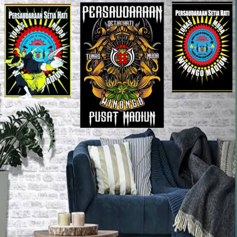 hiasan dinding lambang winongo bahan mdf sticker ukuran