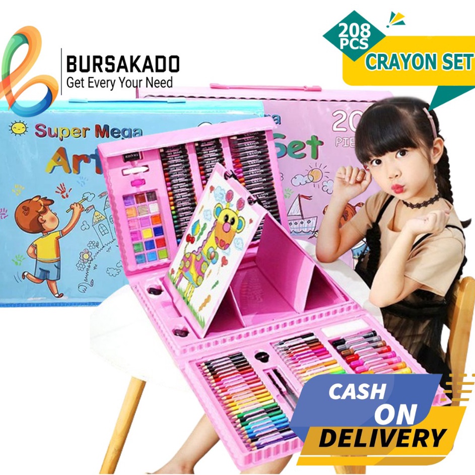 

Praktis Alat Lukis Set Super Mega Art 28 PCS Crayon Oil Paste Pensil Warna Pensil Warna Cair Anak Mewarnai