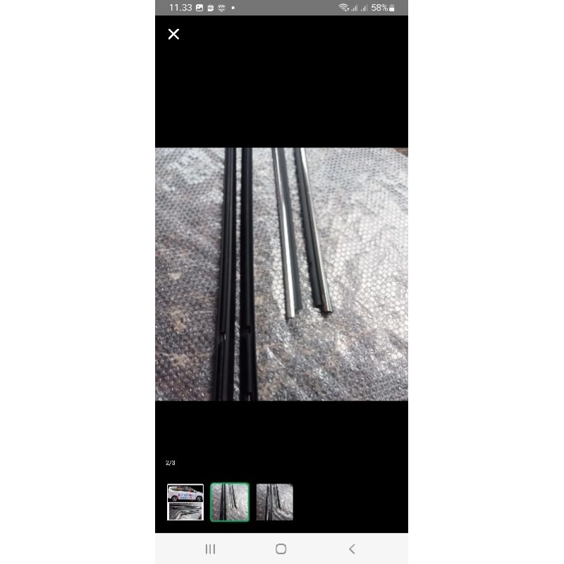 karet lis kaca luar mobil toyota ist chrome set 4 pintu