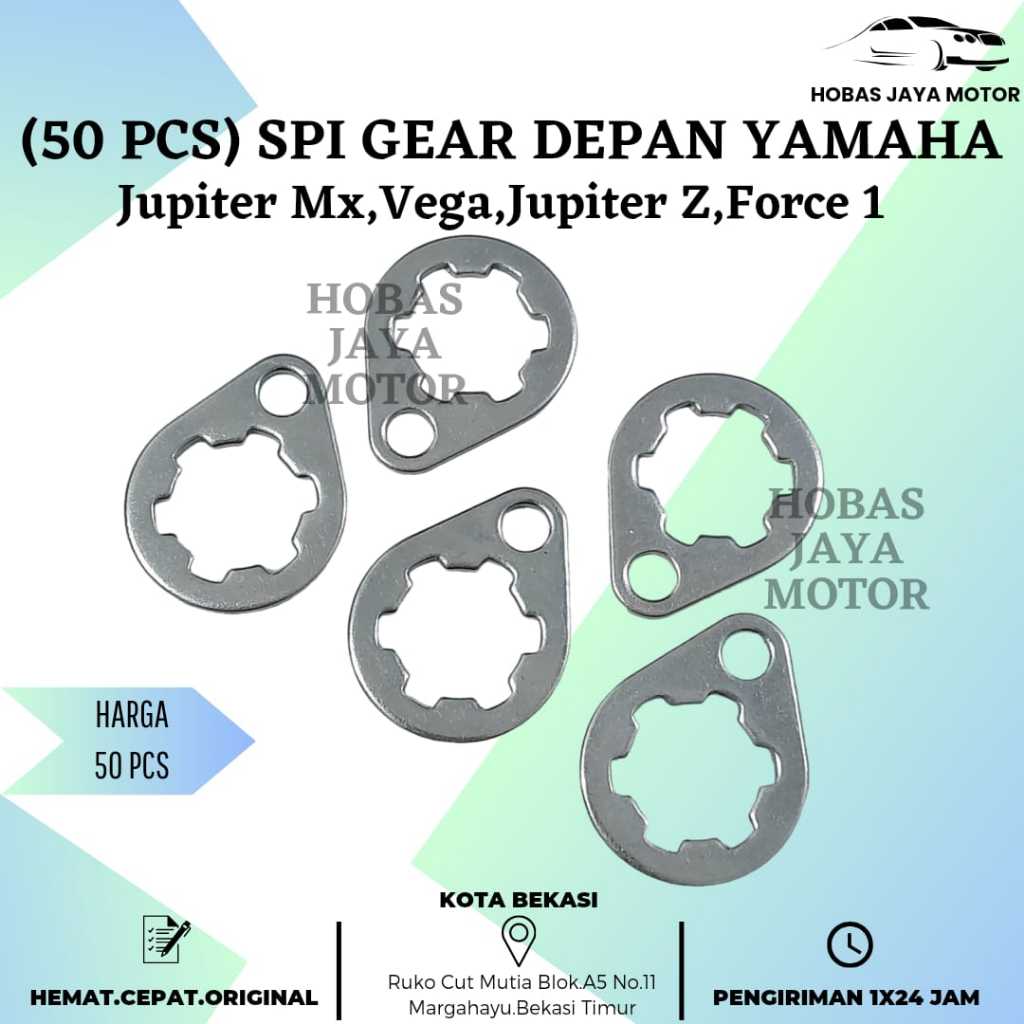 (50 Pcs) Spi Gear Depan Yamaha Jupiter MX  Spi Gear Vega R ZR  Plat Ring Pengunci Spi Gear Yamaha Ju