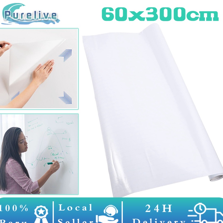 

6cmx3m Adsorpsi Elektrostatik Stiker Papan Whiteboard Sticker White Board Tempel