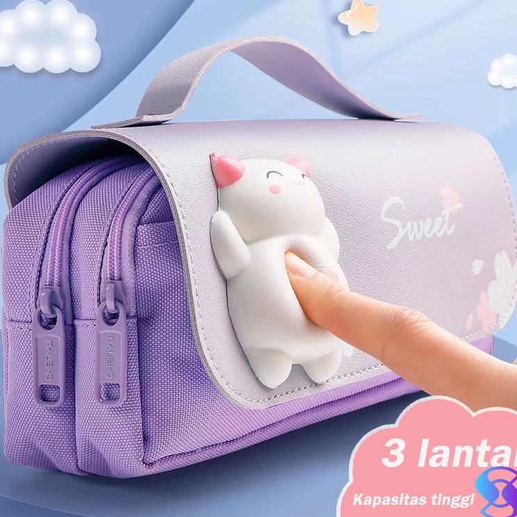 

Paling Popular Kotak pensil dekompresi perempuan lucu lembut lucu anakanak siswa sekolah dasar berkapasitas besar dengan dekompresi multifungsi gadis super imut jantung 3D net merah ins pasang siswa sekolah menengah pema Jepang kecil segar anak lakilak