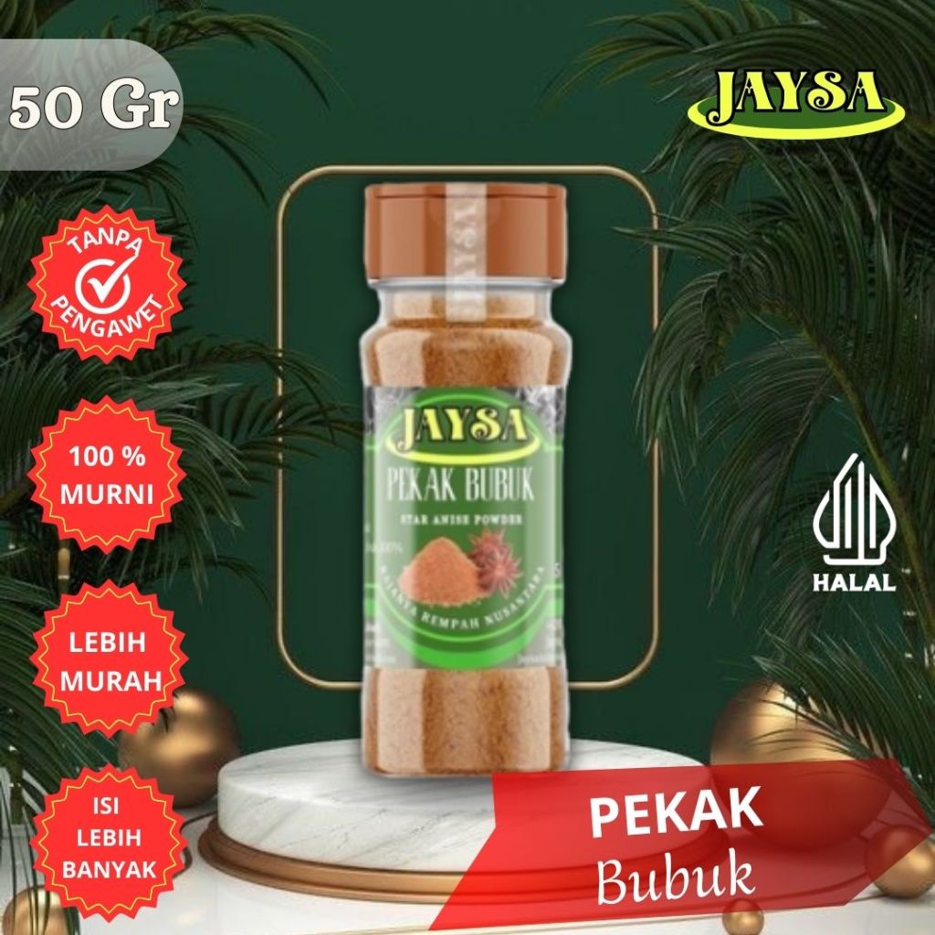 

JAYSA - Pekak Bubuk 50 gr / Bunga Lawang Bubuk / Star Anise Powder / Star Anis Powder Premium / Pure Star Anise Ground / Ground Star Anise Premium / Pekak Bubuk Premium / Bunga Kembang Lawang / Bajiao Powder / Bunga Lawang Premium/ Pekak Premium