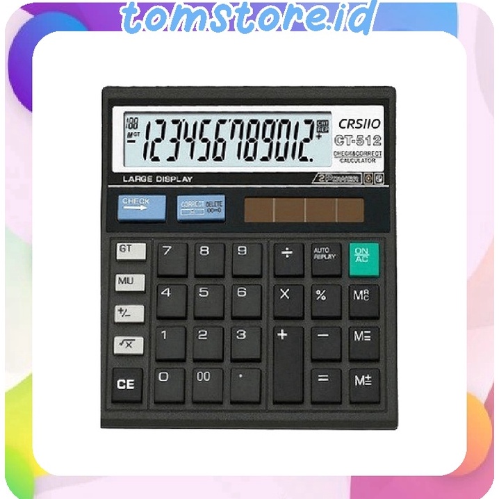 

DISKON TOMSTOREID Kalkulator 12 Digit Check Kakulator Dagang Besar Calculator CT 512 MURAH S2