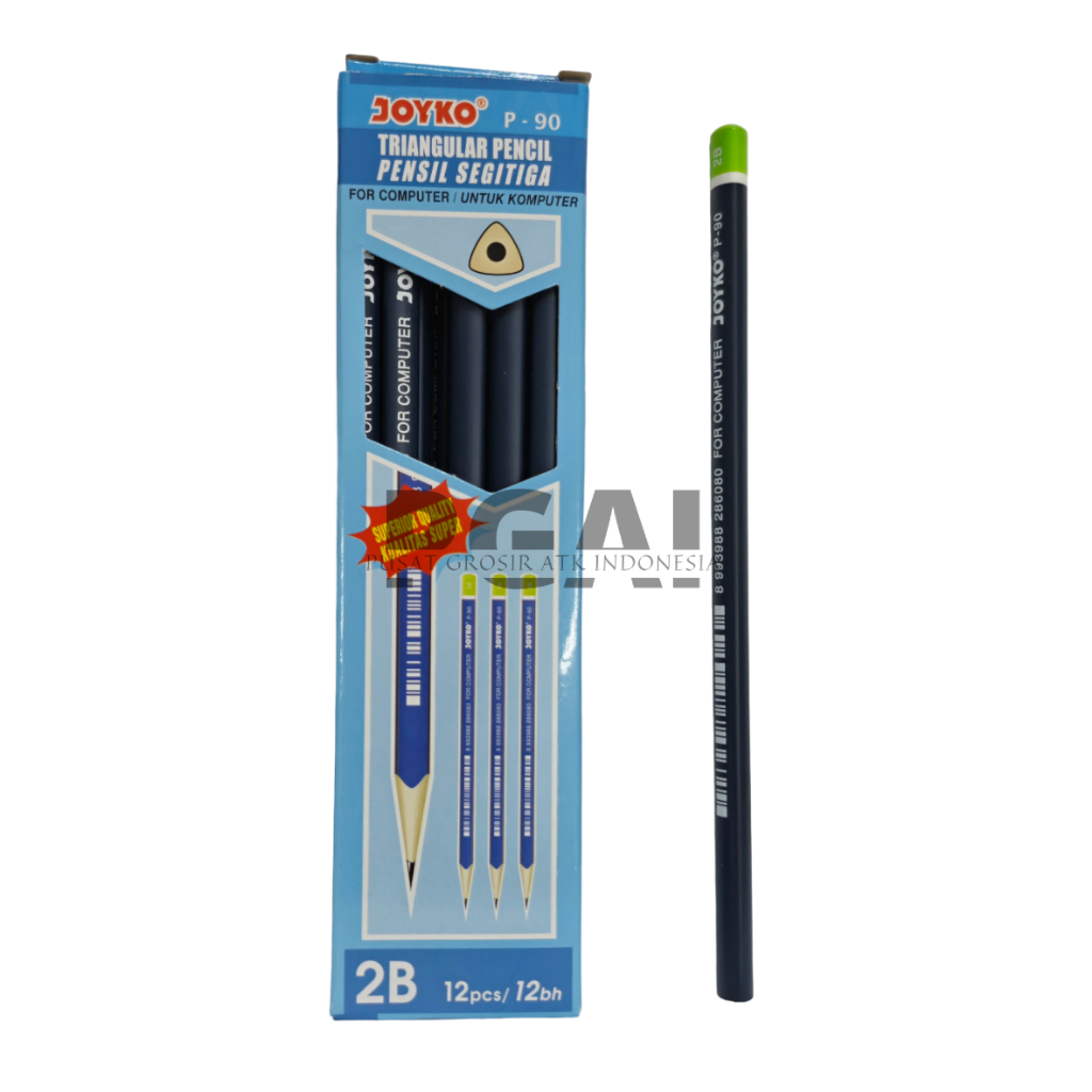 

PENSIL PENCIL 2B JOYKO P-90 KUALITAS SUPER FOR COMPUTER 1 PACK ISI 12 PCS ALAT TULIS STATIONERY