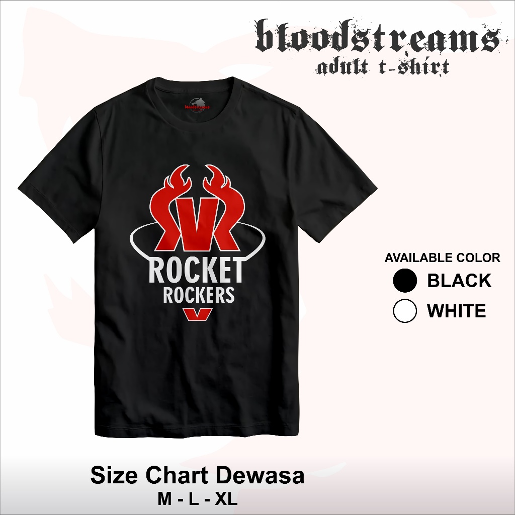 Baju Band Rocket Rockers Logo Dewasa Katun Premium Unisex Kaos Laki-laki dan Perempuan Distro | Bloo