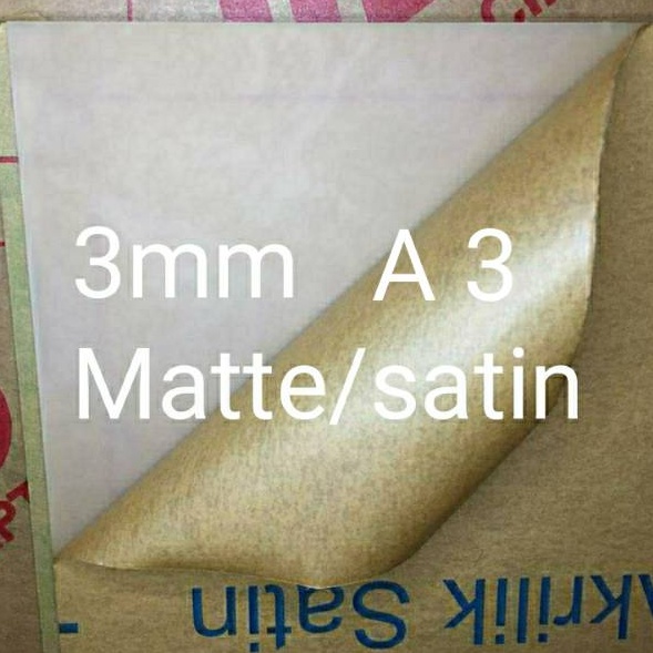 

Acrylic lembaran 3mm Akrilik SPECIAL ITEM Warna motif Satin sandblasting ukuran A3 42x3cm