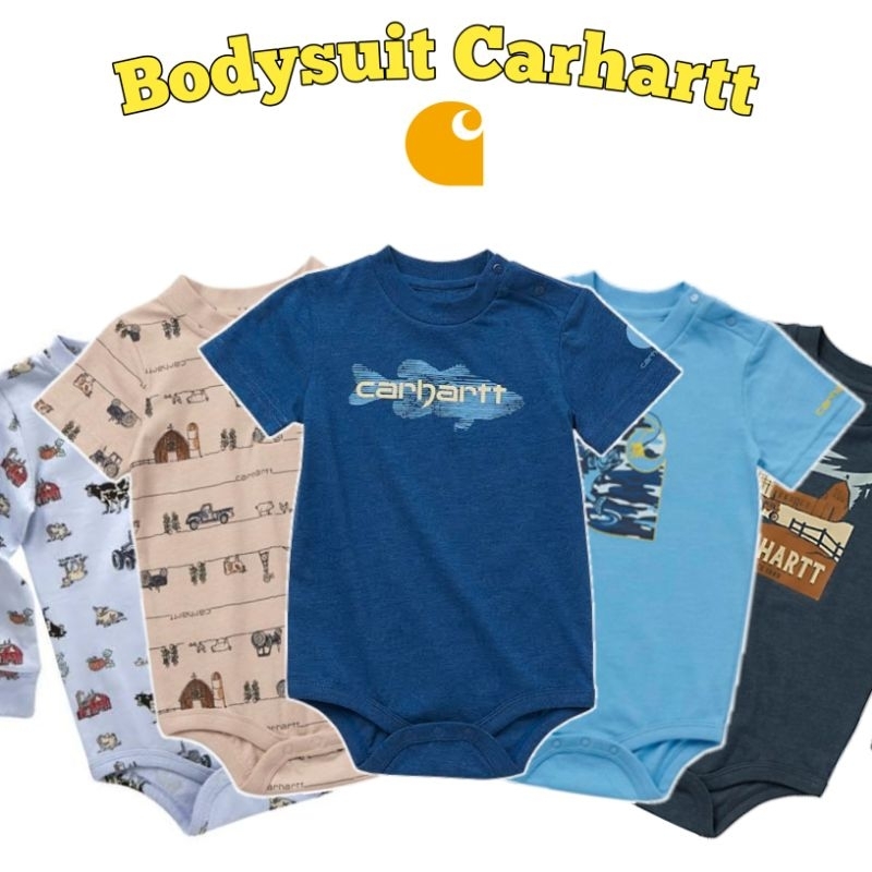 jumper bodysuit Carhartt Bayi Unisex Cowok cewek Usia 3 bulan sampai 24 bulan Baju Romper Baby brand