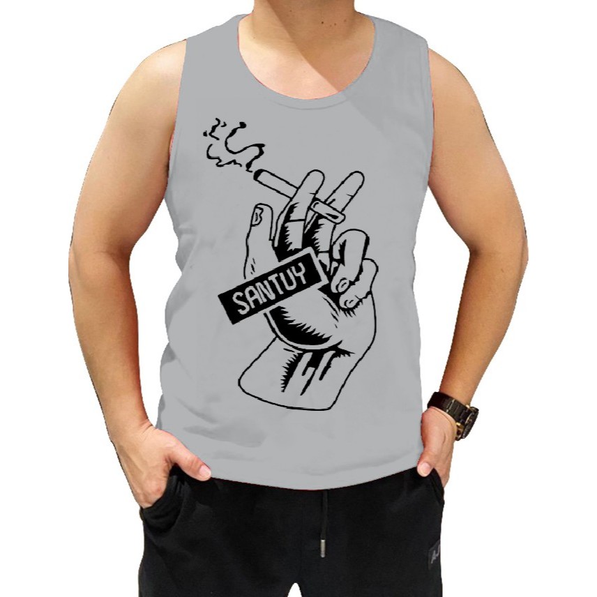 Singlet Distro Pria Keren / Kaos Distro Pria Singlet Keren sablon Santuy / Baju Singlet Distro / Kao