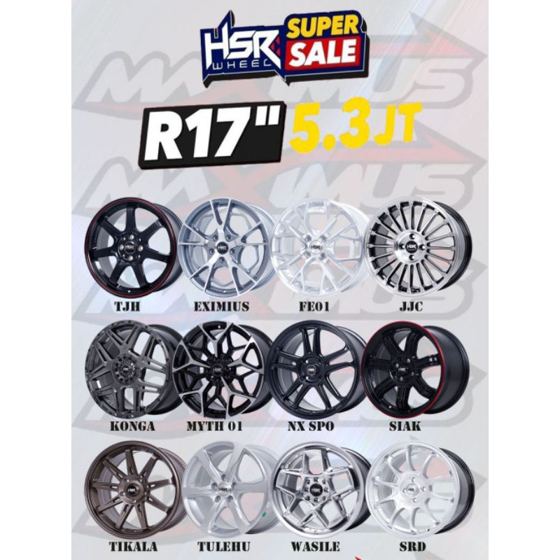 PROMO MIURAH MERIAH VELG HSR WHEEL RING 17