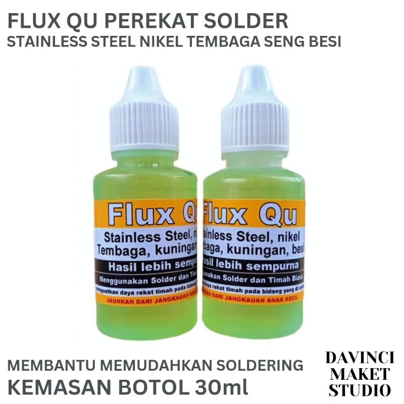 (Botol) Flux Qu 30ml Cairan Solder Perekat Stainless Steel Nikel Besi Seng Kawat Tembaga Siongka Pat