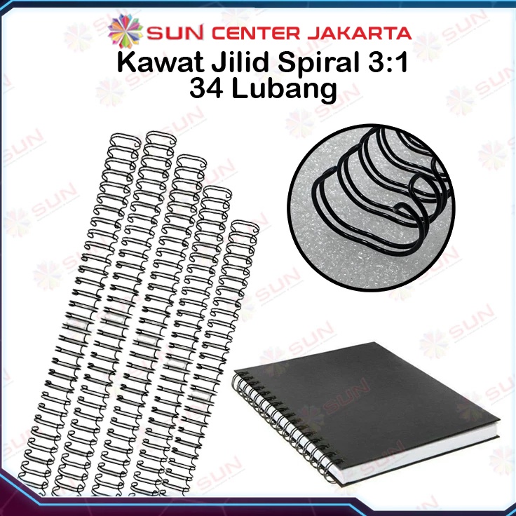 

Terbatas Spiral Kawat Ring Kawat Jilid Spiral 31 34 Lubang Warna Hitam Putih
