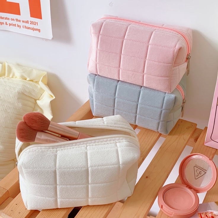 

KENSHO Kotak Pensil Sleting Velvet Aesthetic Warna Pastel Import Korea Pencil Case Tempat Alat Tulis