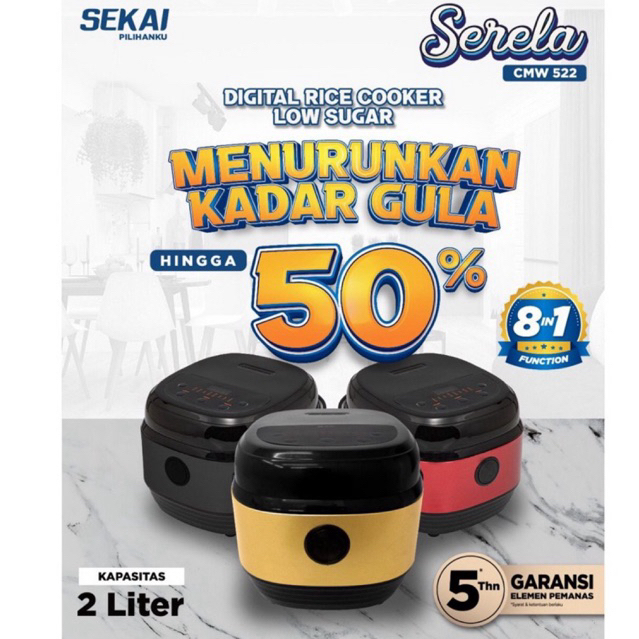 Sekai Low Carbo Digital Rice Cooker CMW720LS CMW720 CMW720LS 720LS 720 CMW522 CMW 522 Rice Cooker An