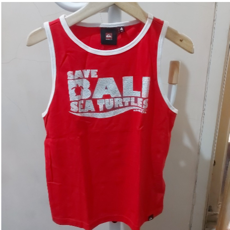 Quiksilver Kids kaos anak laki-laki size 4 warna merah putih