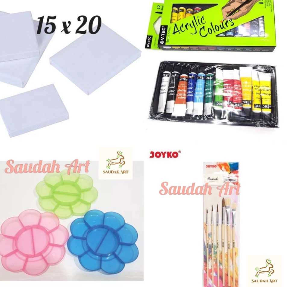 

Terbatas Paket Kanvas Lukis kanvas 15x2kuaspaletcat akrilik