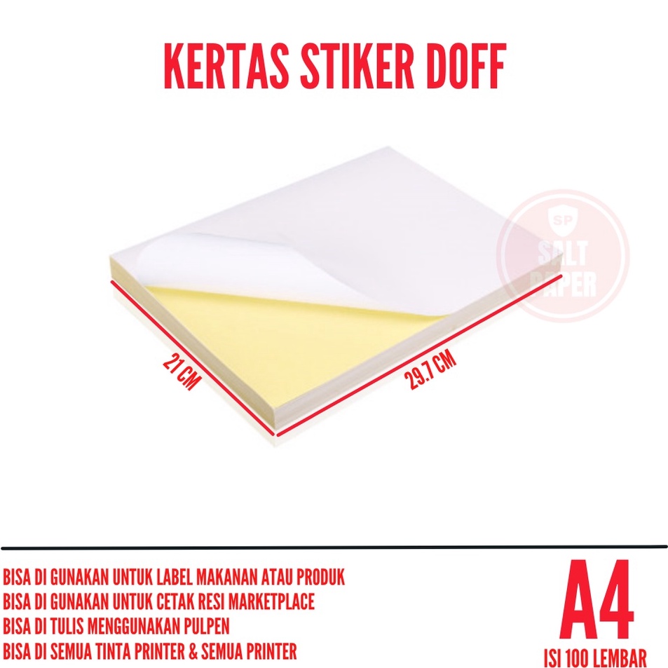

Kes Stiker Doff A4 isi 1 lembar Stiker Label Nama A4 Sticker Label Nama