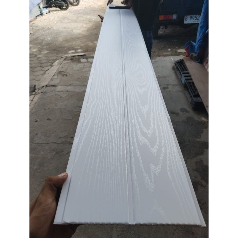Plafon pvc motif serat kayu putih nat doff  711 DFN (PERLEMBAR)