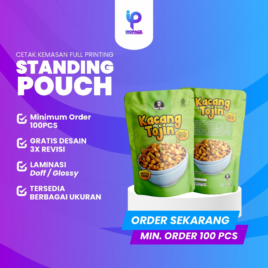 [Min. Order 100PCS] Custom Kemasan Standing Pouch Full Print
